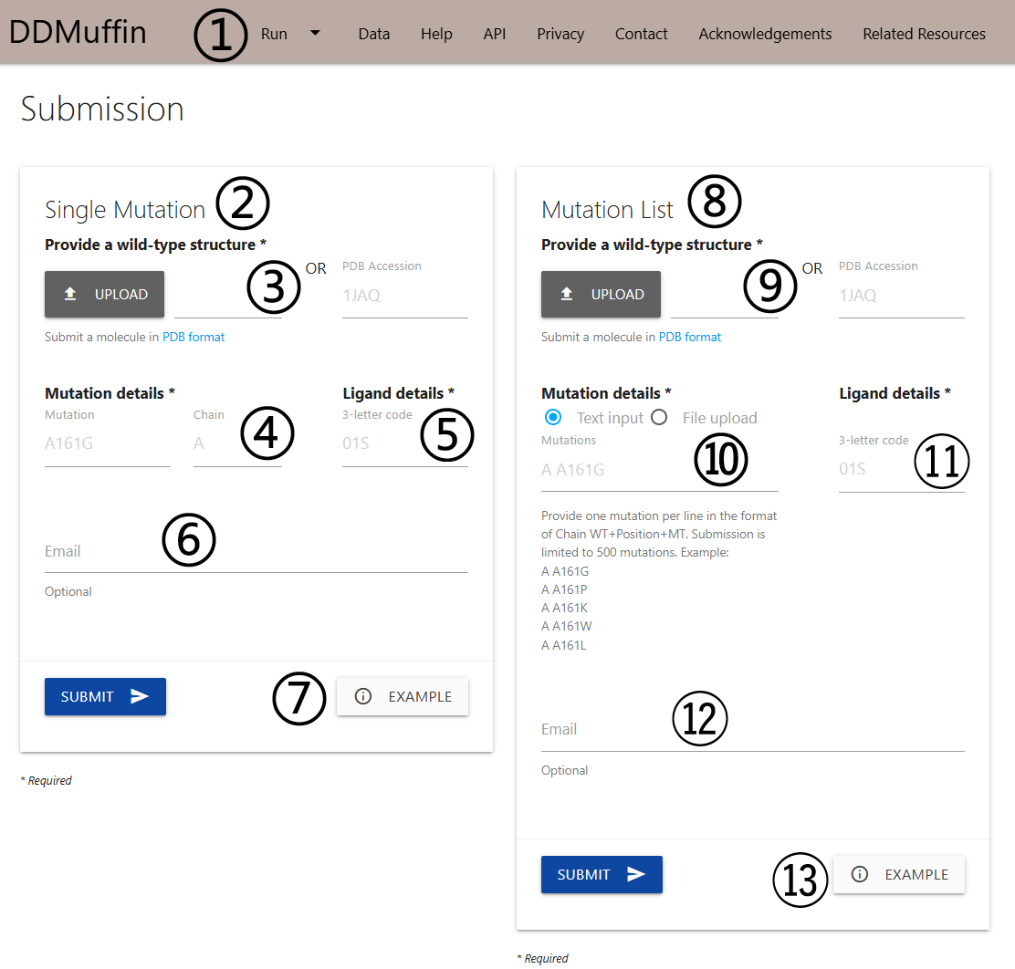 DDMuffin Mutation Submission Page