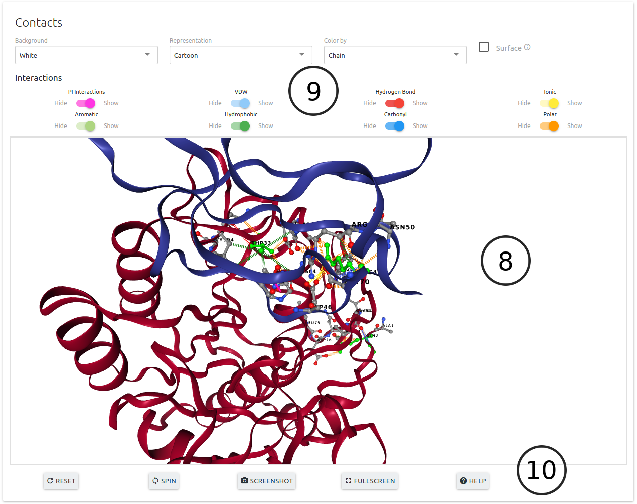 Interactive viewer in results page DDMut-PPI